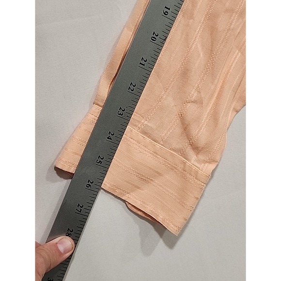 Tommy Bahama Shirt Mens XL Long-sleeve‎ Linen/Cotton Peach, Button-up Pockets - Picture 7 of 9